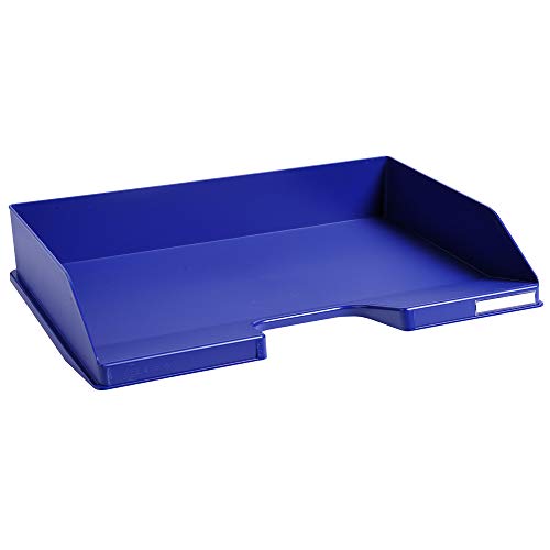 Exacompta - Ref 117104D - Set of 8 COMBO letter trays - size 25.5 x 36.5 x 6.5 cm - for A4+ format - night blue - certified Blue Angel - capacity 500 sheets