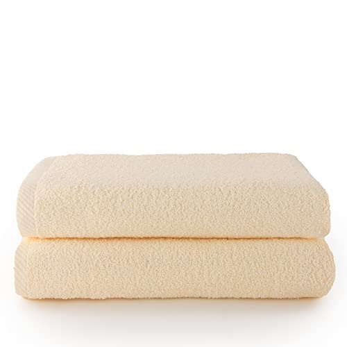 Top Towels - Set of 2 bath or shower towels - Bath towels - 100% cotton - 400 g/m2 - Measure 70 x 140 cm