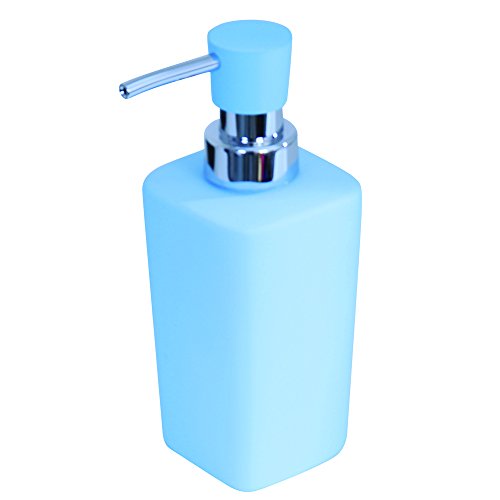 MSV Ceramic Hit Recovery with Soft Silica Gel in Plastic Chrome Haiti Soap Dispenser, Light Blue