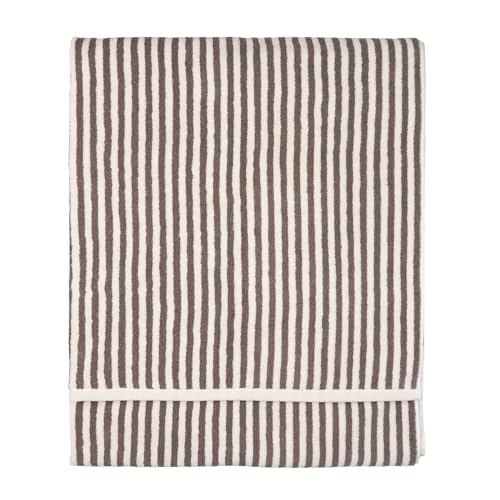 Yard Hebden Bath Sheet – Ultra Soft 100% Cotton Terry Striped Luxury Bathroom Towel (Chocolate – 100x150cm)
