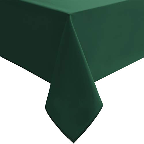 Hiasan Waterproof Tablecloth Rectangle - Washable Fabric Table Cloth for Dining Room Christmas Kitchen Birthday Party and Outdoor Use, Hunter Green, 70 x 90 Inch