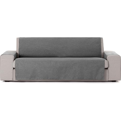 ECOMMERC3 Universal and Versatile 3 Seater Sofa Cover - Anthracite Chair Cover Protector Easy to Install for Back, Seat and Arms