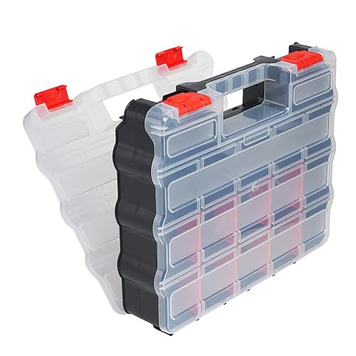 Dekton Jumbo Double Sided Organizer- Organizer Box With 32 Compartments- Removable Separators For Extra Space- Dimensions: 320mm X 270mm X 60mm- Portable & Stackable Design