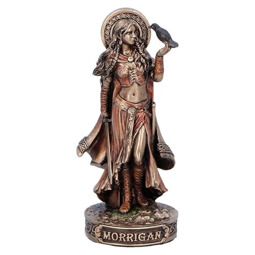 Nemesis Now Morrigan and Crow (Mini) - Ancient Egypt Art Decor, Bronzed Hand-Painted Resin Statue, Mythology Collectible