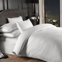 Emma Barclay Grosvenor - 1000 Thread Count Pin Stripe Fitted Sheet in White - Double Bed