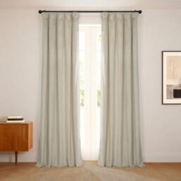 HPD Half Price Drapes VPYC Heritage Plush Velvet Curtain (1 Panel), 50 X 84, Macchiato Beige