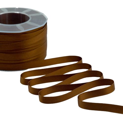 Zorzetto s.r.l. Furlanis - Double Satin Ribbon, Decoration, Gift, Christmas Packing, Wedding, Party, Made in Italy - Brown, 10 mm x 100 m