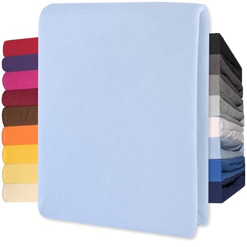 CelinaTex Lucina Topper Fitted Sheet Divan Cover Cotton 140x200-160x200 cm aqua blue