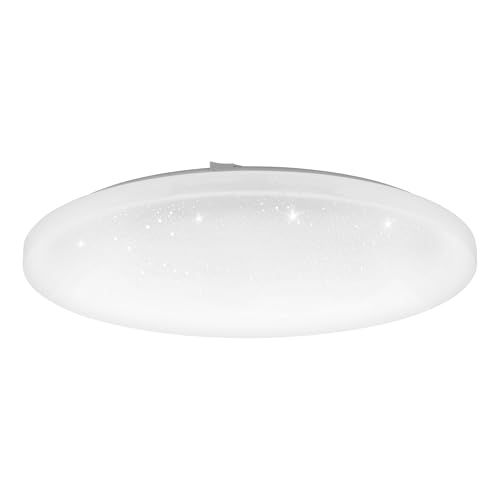 Eglo Connect.z Smart Home LED Ceiling Light Frania-Z, Crystal Effect lamp, ZigBee, app and Alexa Voice Control, Warm-Cool White, RGB, dimmable, White, Ø 50 cm