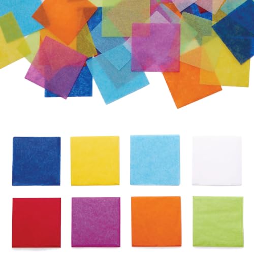 Baker Ross FC756 Rainbow Colours Mini Tissue Paper Squares - Pack of 4000 Sheets, Kids Crafts, School Art Supplies, Coloured Paper