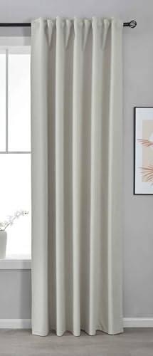 Gardinenbox Boston Dark 2023600 Premium Blackout Curtain H x W 245 x 140 cm Cream 100% Blackout with Multiband Suspension