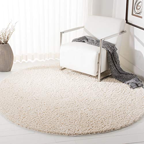 Safavieh Shag Rug for Living Room, Dining Room, Bedroom - August Shag Collection, Short Pile, in Ivory, 101 X 159 cm