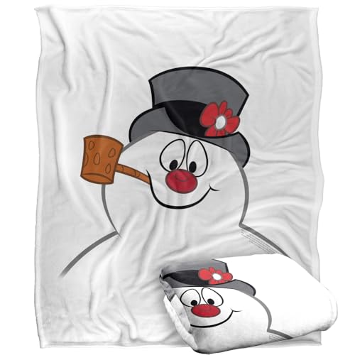 LOGOVISION Frosty The Snowman Frosty Face Costume Silky Touch Super Soft Throw Blanket 152 X 127 Cm