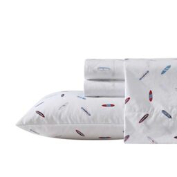 Nautica - Full Sheets, Cotton Percale Bedding Set, Crisp & Cool, Lightweight & Breathable (High Surf, Full)