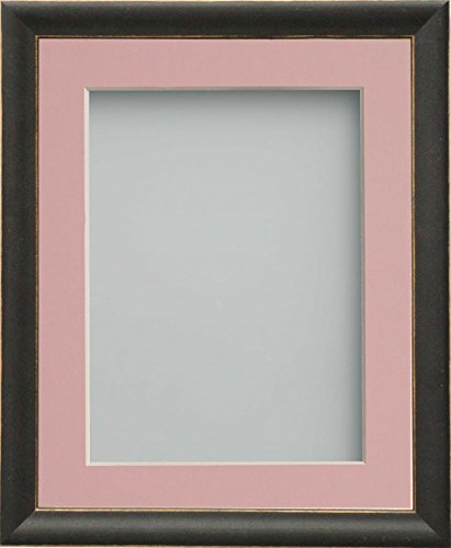 Frame Company Darcy Black Picture Photo Frames with Pink Mount, 7x5 for 5x3 *Choice of Colours* Fitted with Real Glass