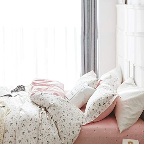 "Pink Floral Deep Pocket Queen Size 100% Cotton Cooling Bed Sheet 1 Piece Fitted Sheet for Kids Queen Bed,Flowers Sheet 15"" Deep Pocket,Wrinkle,Fade,Stain Resistant"