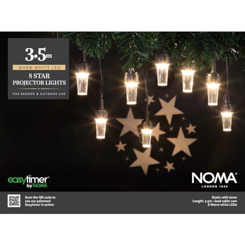 NOMA Star Pattern Projector Christmas String Lights, 14m (Pack of 1)