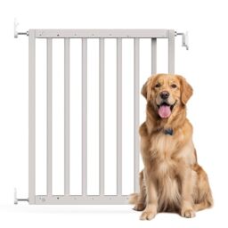 Bettacare Chunky Wooden Screw Fit Dog Gate, Oatmeal, 63.5cm - 105.5cm