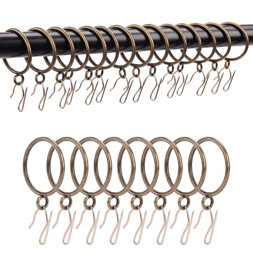 Curtain Rings With Hooks Metal Drapery Rings with Eyelets and Pinch Pleat Curtain Hooks 24 Pack TXZWJZ