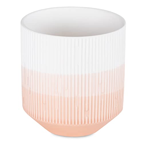 AmeliaHome Ceramic Storage Box Ombre Pattern Organiser Flower Pot 9 x 9.8 cm Fino Peach White
