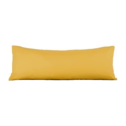 "EVOLIVE Body Pillow Cover 21""x54"", Ultra Soft Microfiber Pillowcase with Hidden Zipper, Breathable, Machine Washable, for Side Sleepers, Cover Only (21""x54"" Body Pillow Cover, Spicy Mustard)"