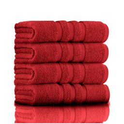 GC GAVENO CAVAILIA 100% Ringspun Cotton Bath Towels, Luxury 550 GSM Zero Twist Towel Sheets, Red, 50x80 Hand Towel