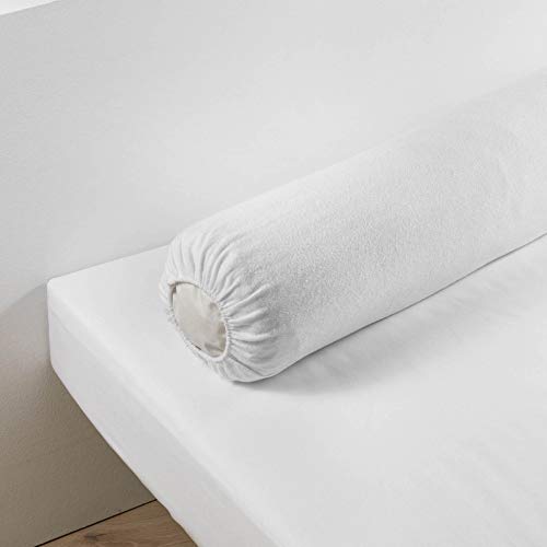 Douceur d'Interieur 45 x 145 cm Molleton Uni Pillow Cover, Blanc