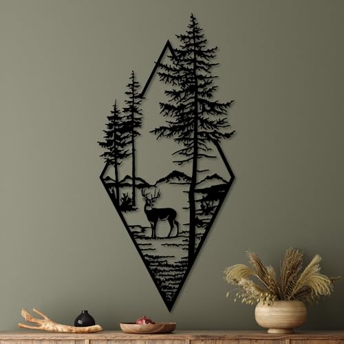 Stylish Black Decorative Metal Wall Accessory, 39 x 85 cm, 100% Metal, 1.5 mm Thickness, Perfect for Modern Home Decor & Art Display