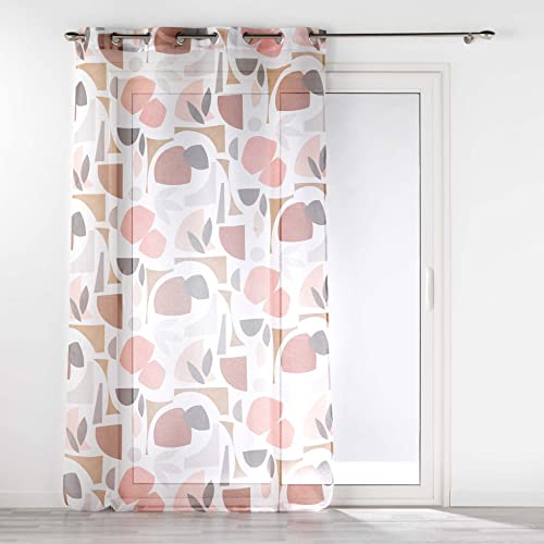 Douceur d'Intérieur Madone Sandblasted Printed Eyelet Curtain 140 x 240 cm