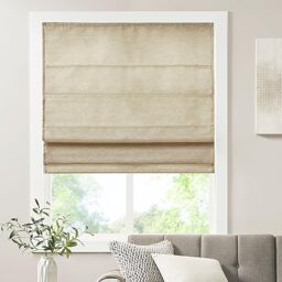 Madison Park Cordless Roman Shades-Fabric Privacy Panel Darkening Energy Efficient, Thermal Insulated Window Blind Treatment, for Bedroom, Living Room Decor, 33x64, Como, Taupe