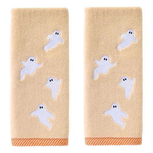 SKL Home Halloween Tossed Ghosts Hand Towel 2 pc Set for Bath/Kitchen/Bar & Gift