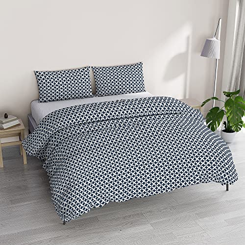Athena Rita Duvet Cover Set, Made in Italy, Blue