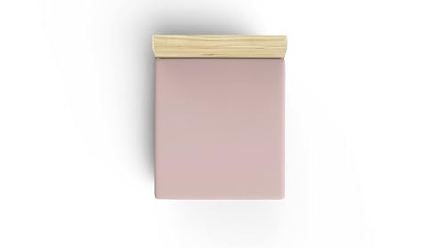 Ranforce Single XL Fitted Sheet, Dusty Rose, 100% Cotton, 100 x 200 + 40 cm, 155 Thread Count, 117 g/m², Machine Washable at 30°C, Soft and Durable