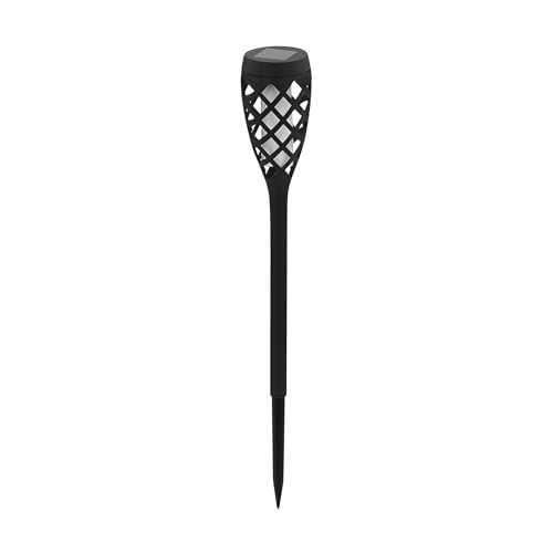 Eglo Solar Torch Z_Solar, Garden lamp with Ground Spike, LED Outdoor Lighting, Metal Black, Warm White, 31 cm