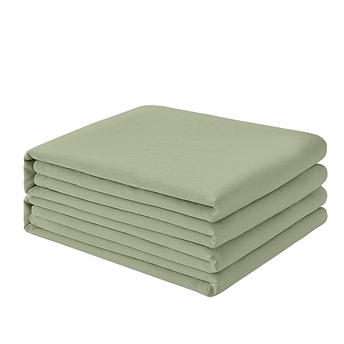 FreshCulture King Flat Sheets Only 2 Pack - Hotel Quality Flat Bed Sheets - Brushed Microfiber - Ultra Soft & Breathable - Wrinkle-Free - Easy Care - Flat Sheets Only King Size (Sage Green)
