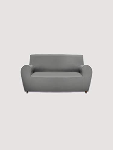 GEMITEX 2 SEATER SOFA COVER Gemiglam, Grey, in Bi-Elastic Fabric, Made in Italy, Polyester