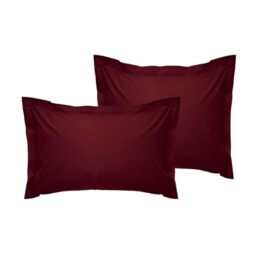 Luxurious Oxford Satin Pillowcase Set (2 Pieces), Maroon, 80 x 80 cm, 100% Cotton Satin, 125 g/m², Soft & Elegant for a Restful Sleep