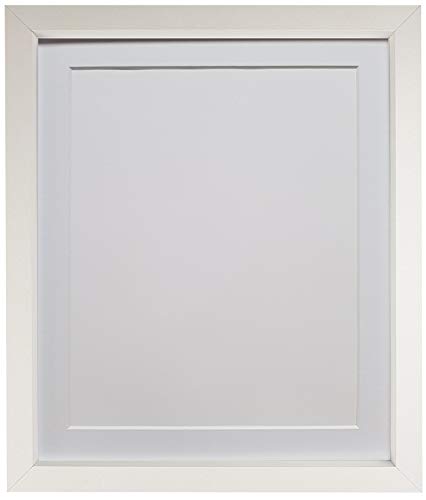 FRAMES BY POST Rio Picture Photo Frame, MDF Wood, White with White Mount, 12 x 10 Inches Image Size 10 x 8 Inches