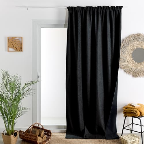 HomeMaison.com Thermal Curtain - Blackout Curtain - Curtain Black - Curtain 140 x 260 cm