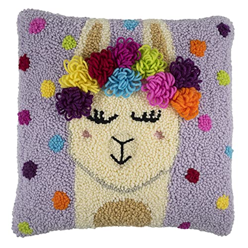 Trimits Punch Needle Cushion Kit, 36 x 36cm (14 x 14in), Festival Llama