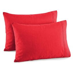 Elegant Comfort Bedding Pillowcases, Wrinkle and Fade Resistant, Cotton, Red, Standard