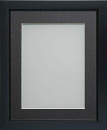 Frame Company Ainsworth Range Black A4 Picture Photo Frame with Grey Mount for Image 9x6 inch * Choice of Sizes* Fitted with Real Glass