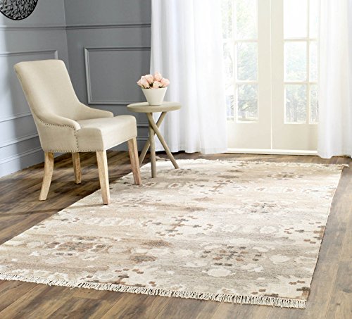 Safavieh Moroccan Boho Tribal Indoor Flatweave Rectangle Area Rug, Natural Kilim Collection, NKM318, in Grey / Multi, 122 X 183 cm for Living Room, Bedroom or Any Indoor Space