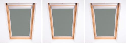 Bloc Skylight Blind for Velux Roof Windows Blockout, Pewter, MK06 (Pack of 3)