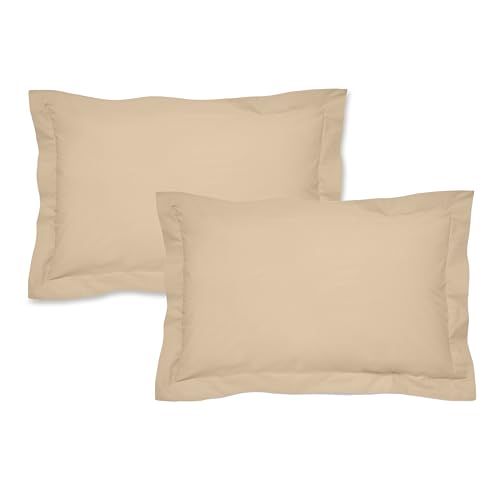 Bianca 200 Thread Count Cotton Percale Oxford Pillowcase Pair Natural