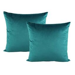 VAKADO Teal Velvet Cushion Cpvers 20x20 Inch Soft Solid Throw Pillow Covers Decorative Square Home Decor for Couch Sofa Bedroom Car Set of 2