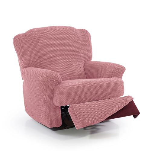 FAVERTI?? Super Elastic Relax Armchair Cover from 70 to 90 cm - Model NOVELE - Pastel Pink - Recliner Cover Separate Feet - Quality Protector Jacquard Fabric Cotton Feel