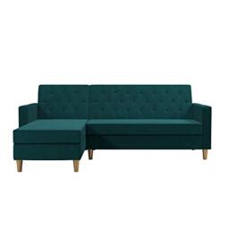 DHP Furniture Liberty Sofabed, Green, 153x213x82cm (DxWxH)