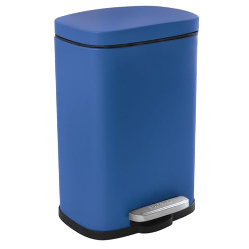 Spirella - Bathroom Pedal Bin AKIRA - Premium Stainless Steel - Easy-Close Silent Closure - Matte Royal Blue - 5L