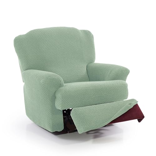 FAVERTI?? Super Elastic Relax Armchair Cover from 70 to 90 cm - Model NOVELE - Turquoise - Recliner Cover Separate Feet - Quality Protector Jacquard Fabric Cotton Feel
